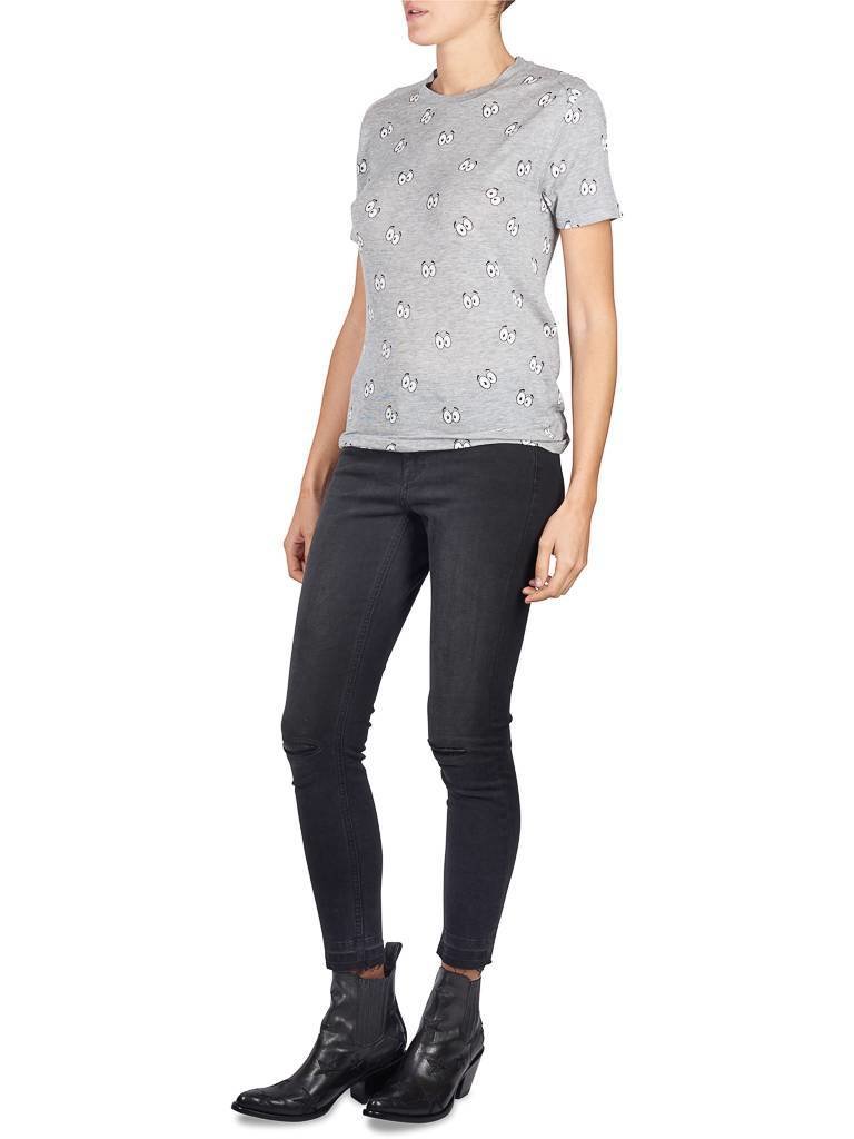Zoe Karssen Cartoon eyes all over t-shirt grijs