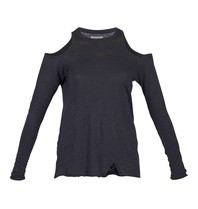 Zoe Karssen Destroyed cut long sleeve zwart