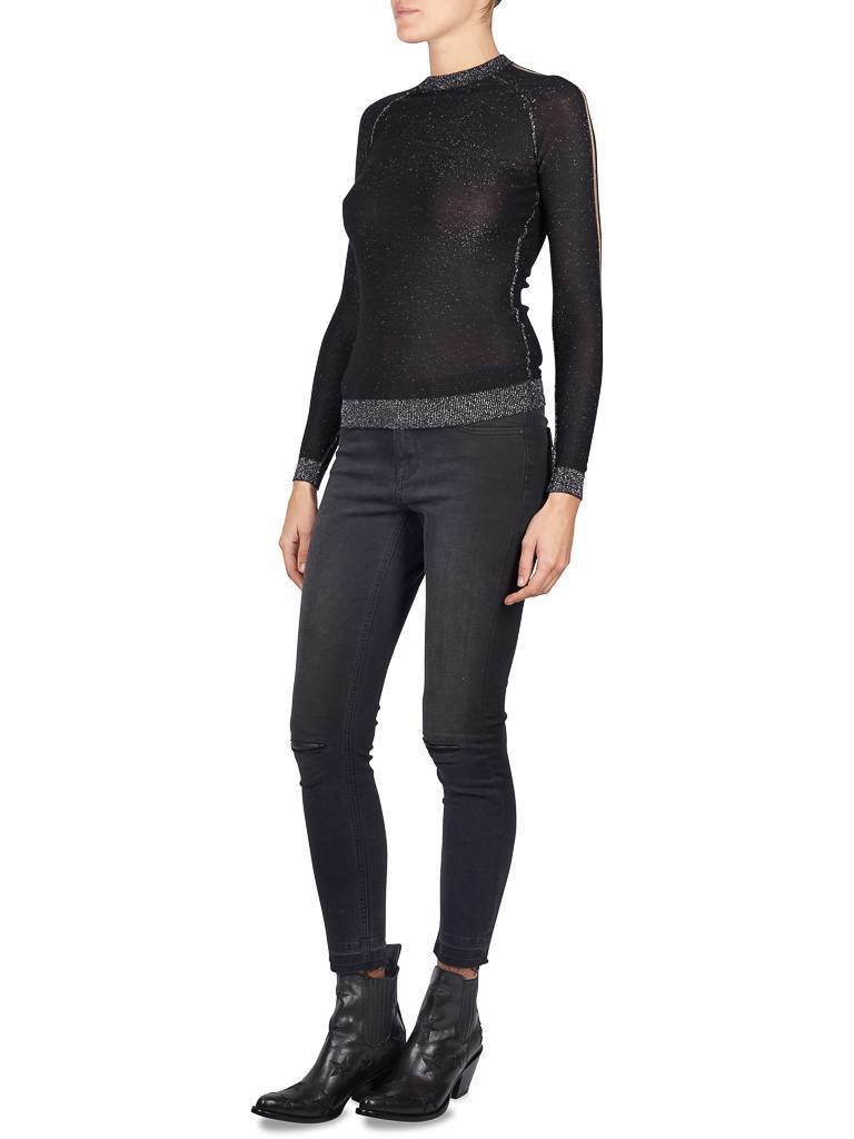 Zoe Karssen Silver Lurex Pullover schwarz
