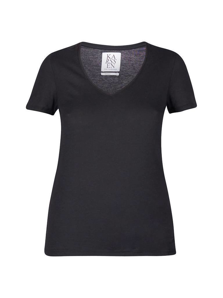 Zoe Karssen V-Ausschnitt T-Shirt schwarz