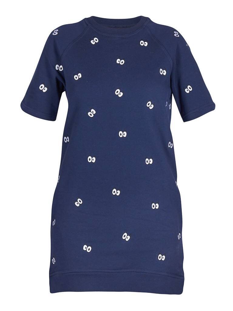 Zoe Karssen Cartoon eyes Kleid dunkelblau