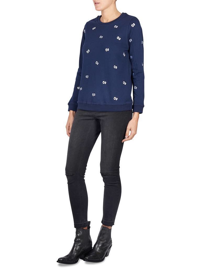 Zoe Karssen Cartoon eyes Pullover dunkelblau