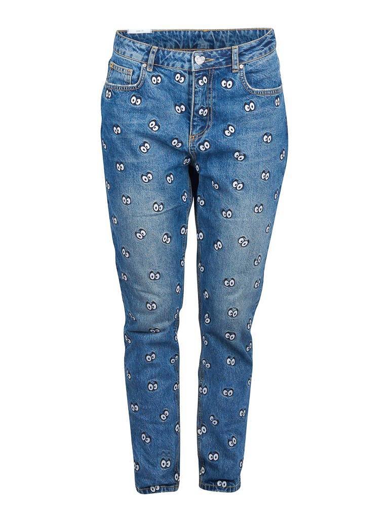 Zoe Karssen Cartoon eyes Jeans blau