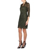 SET Mittellange Kleid aus Spitze dunkelgrün