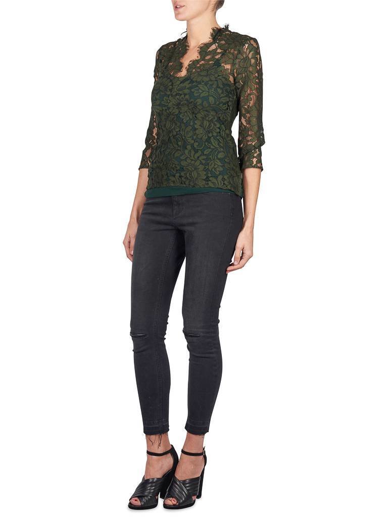 SET Lace top dark green