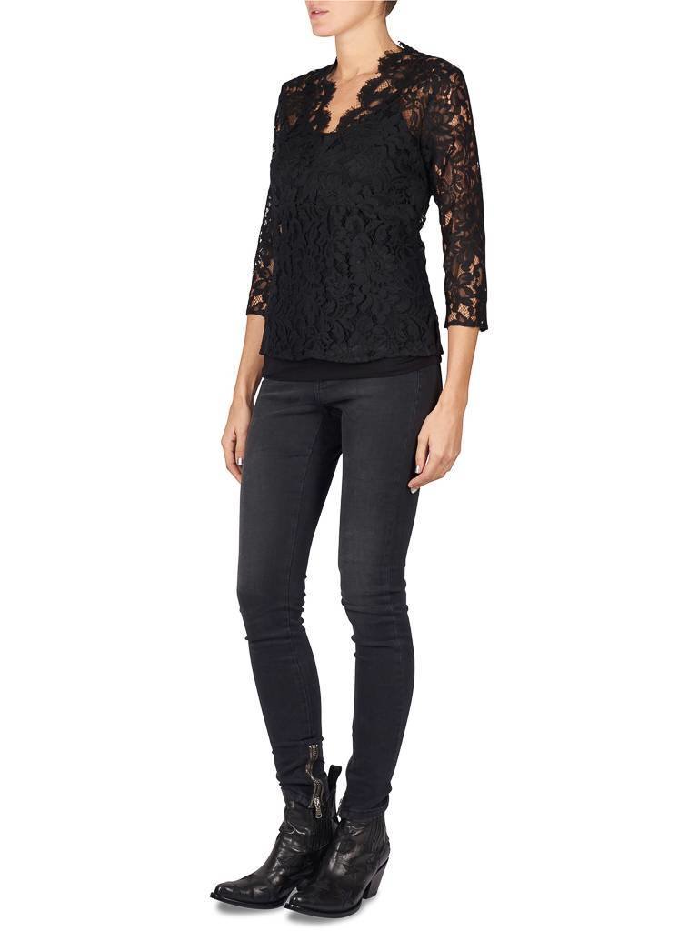 SET Spitzenshirt schwarz