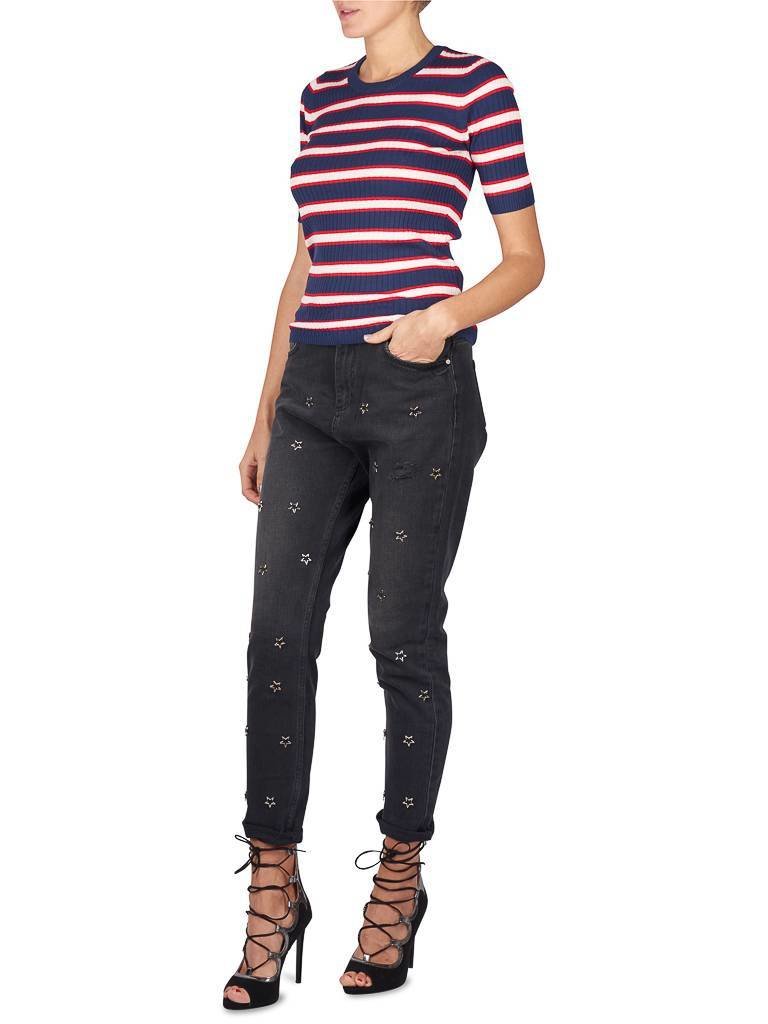 SET Pullover gestreept blauw