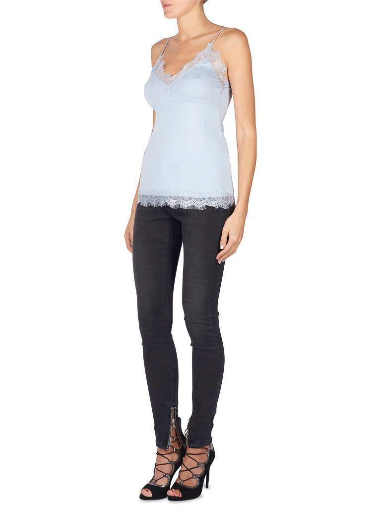 SET Singlet mit Spitze hellblau