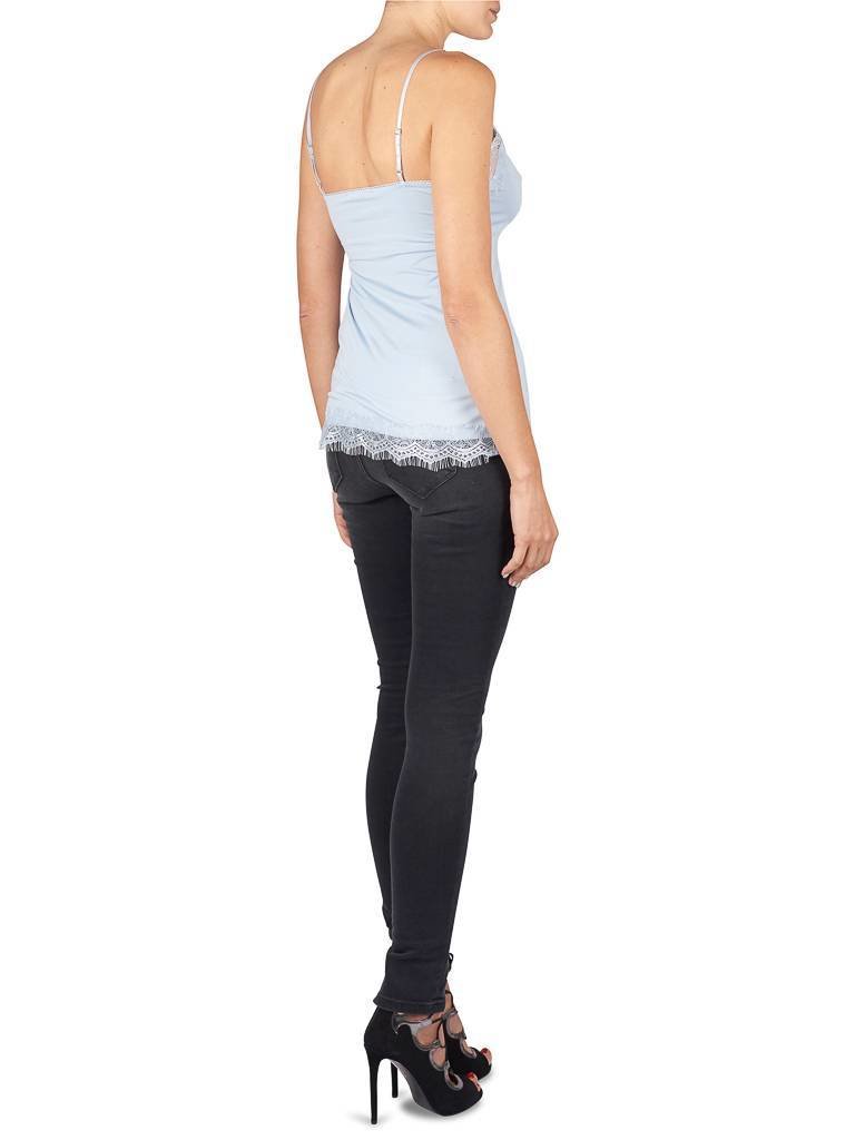 SET Singlet met kant lichtblauw