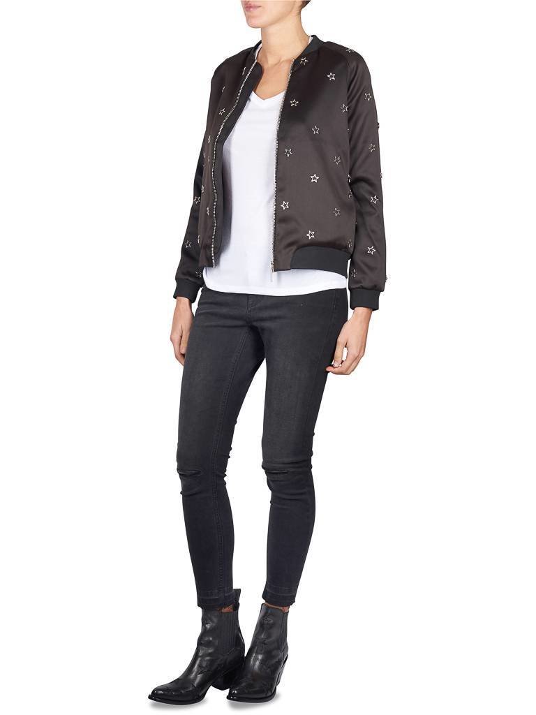 Zoe Karssen Silver stars bomberjack zwart