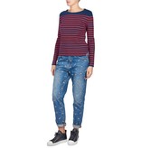 SET Pullover striped dark blue-red