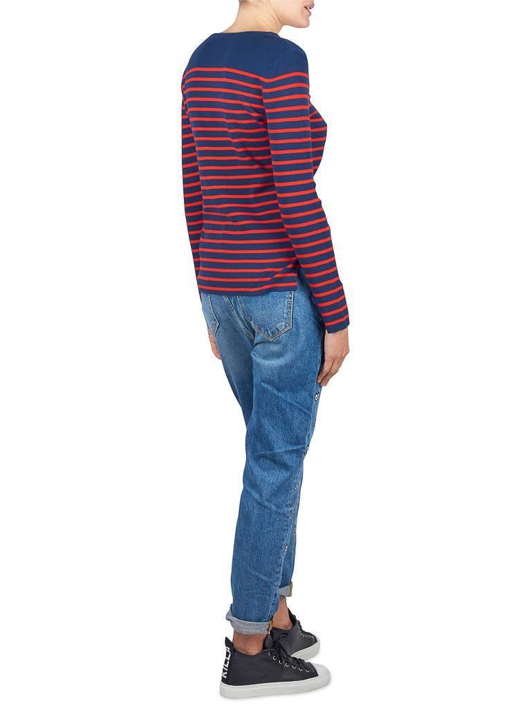 SET Pullover striped dark blue-red