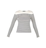 SET Pullover striped white-black