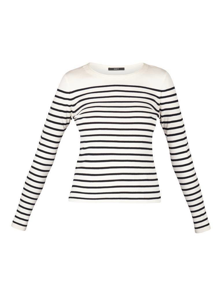 SET Pullover gestreift weiß-schwarz