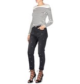 SET Pullover striped white-black
