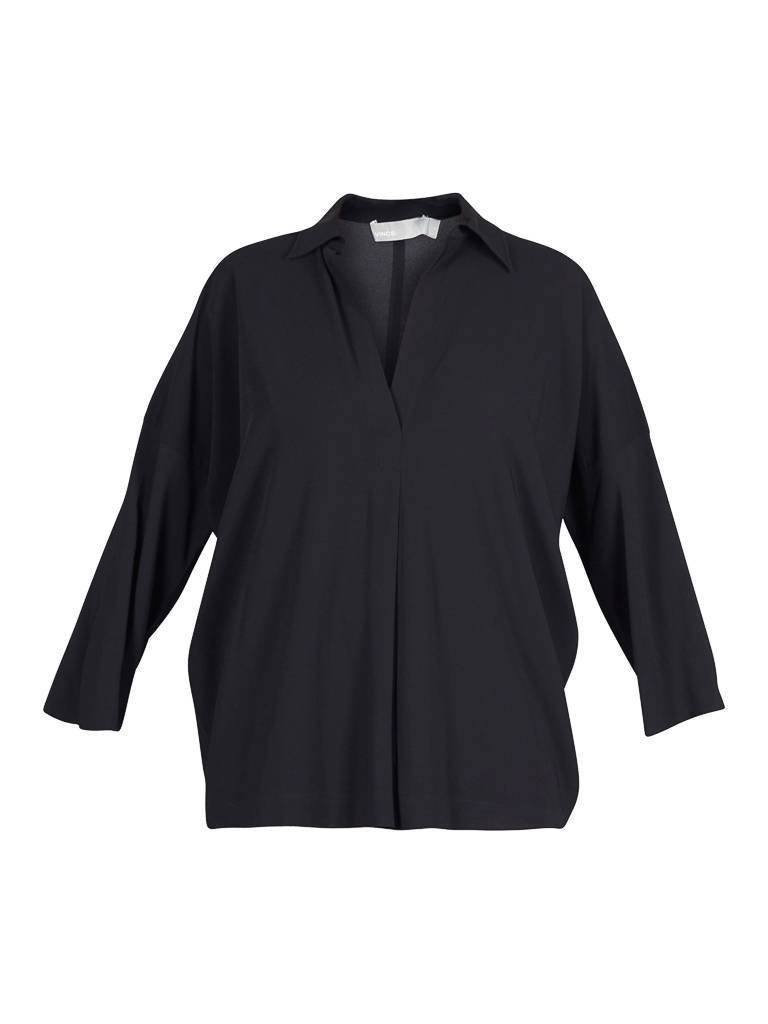 Vince V-Ausschnitt Bluse schwarz