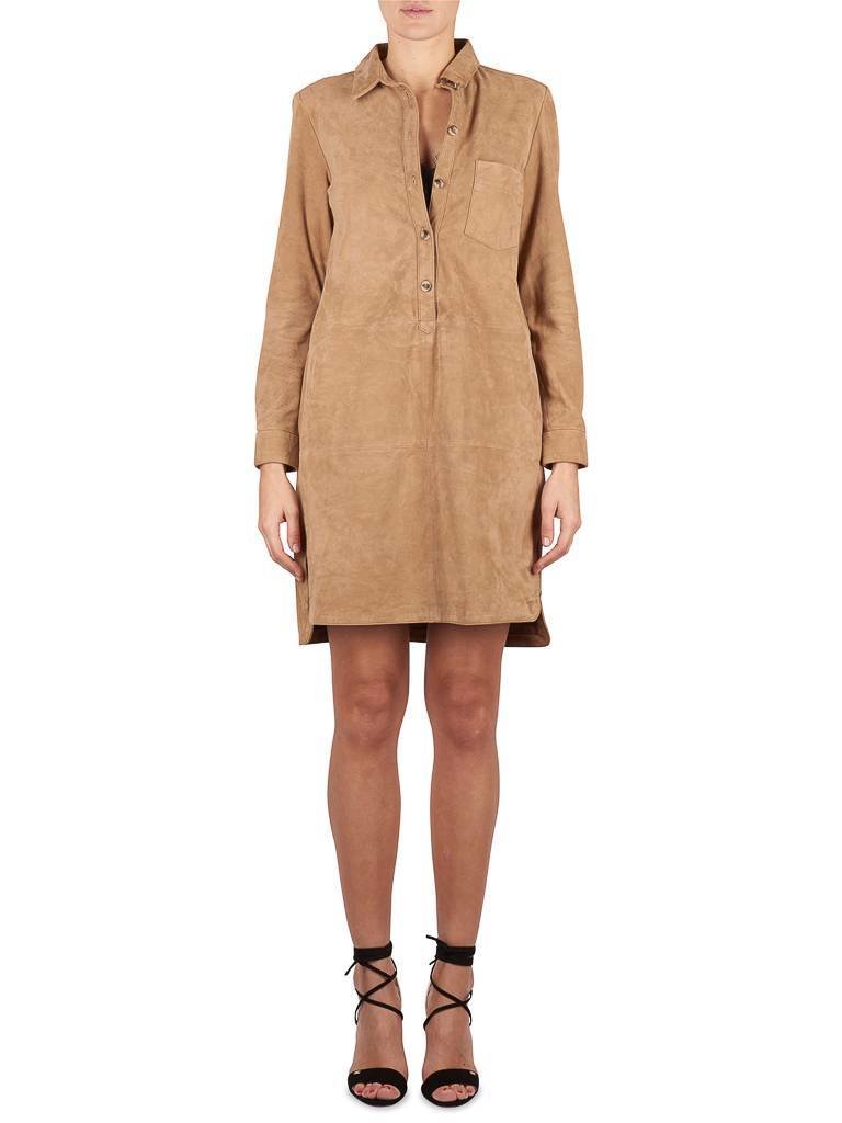 SET Lederkleid kamel