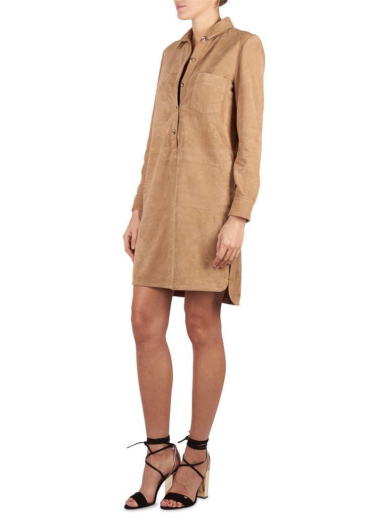 SET Leren jurk camel