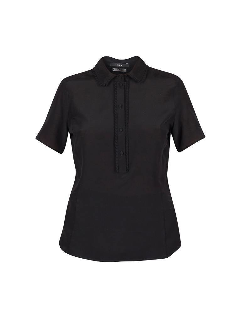 SET Top mit Rüschen schwarz