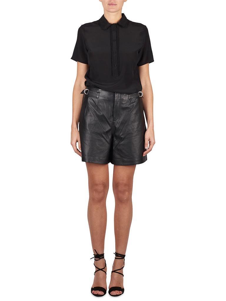 SET Top with ruffles black