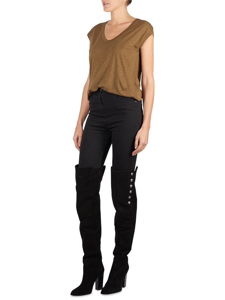 Vince V-hals t-shirt legergroen