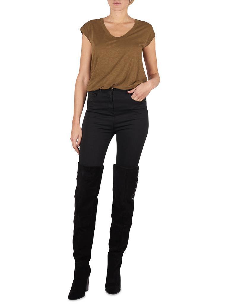 Vince V-hals t-shirt legergroen