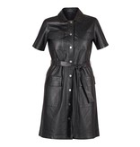 SET Leather shirt dress black