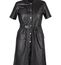 SET Leather shirt dress black