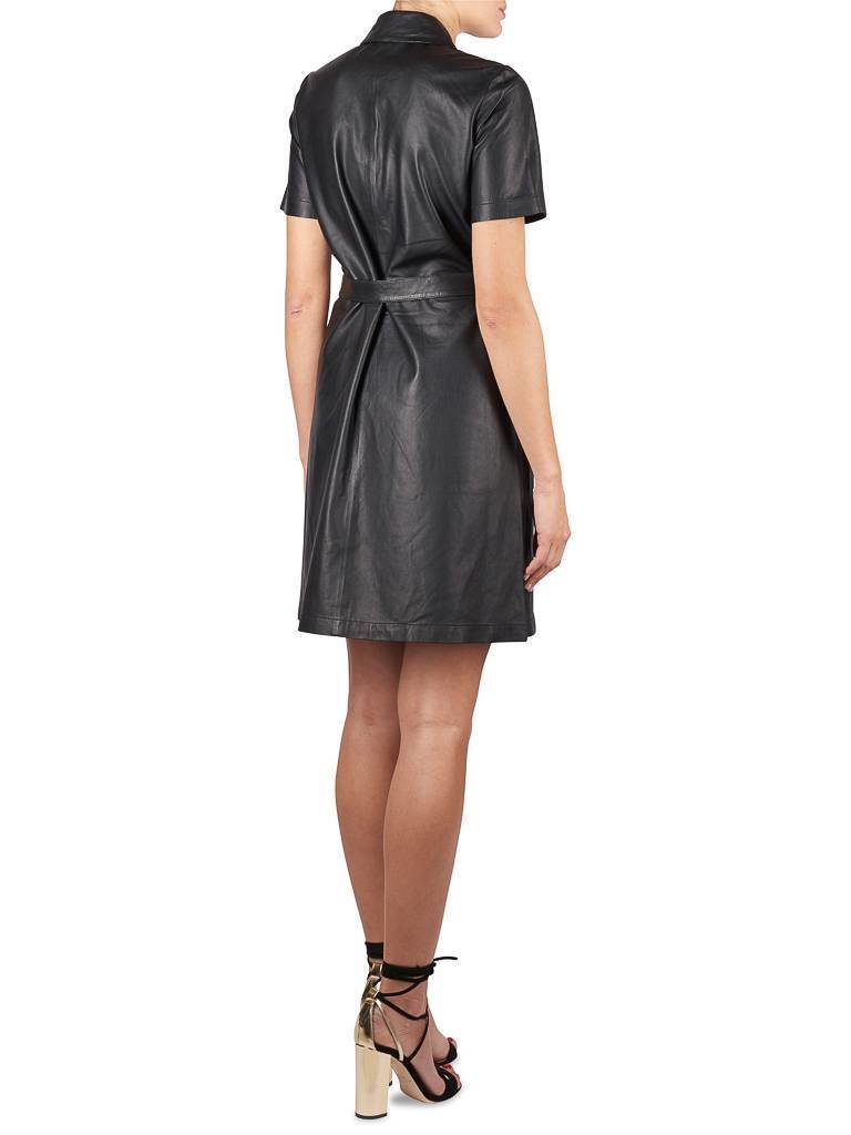 SET Leren blousejurk zwart