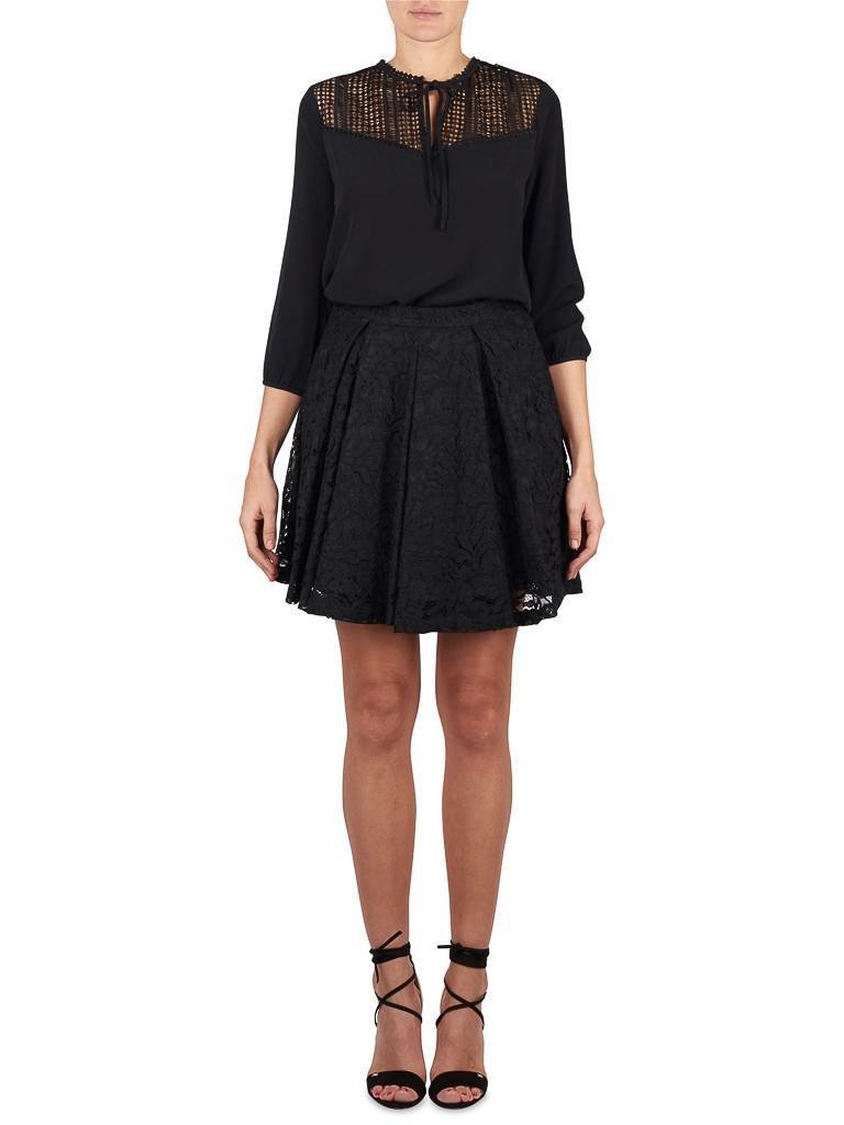 SET Blouse met strik zwart