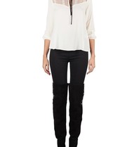 SET Blouse met strik crème