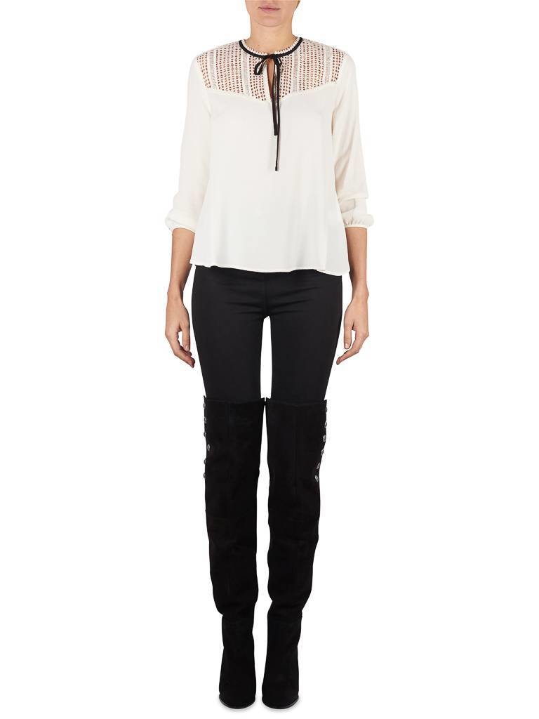 SET Blouse met strik crème