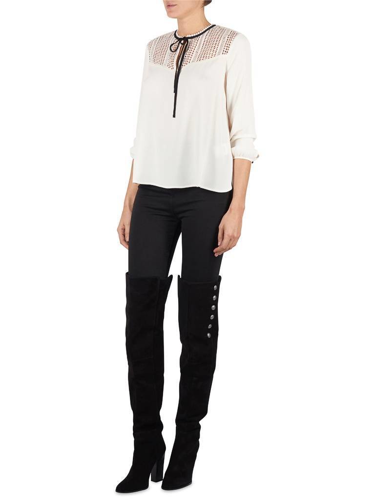 SET Blouse met strik crème