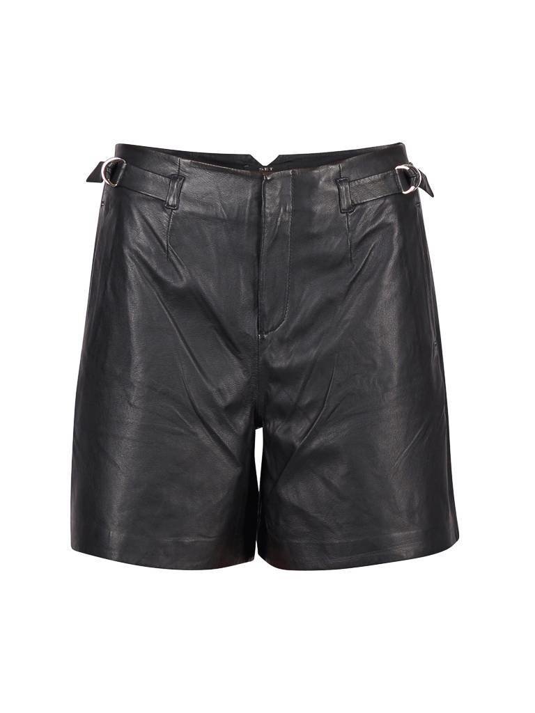 SET Leather shorts black