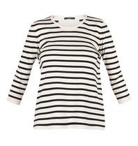 SET Pullover striped with see-through