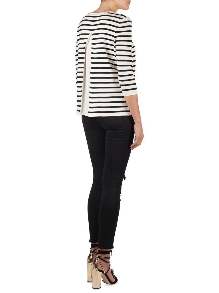 SET Pullover striped with see-through