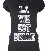 VLVT La vie est belle t-shirt zwart