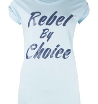 VLVT Rebel by choice T-Shirt hellblau