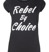 VLVT Rebel by choice t-shirt zwart