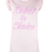 VLVT Rebel by choice T-Shirt rosa