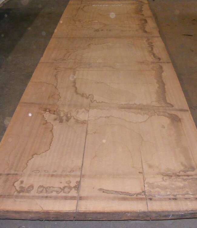 Afzelia - Doussie, tabletop, 450 x 127 x 5,5 cm, kiln dried, both sides cut
