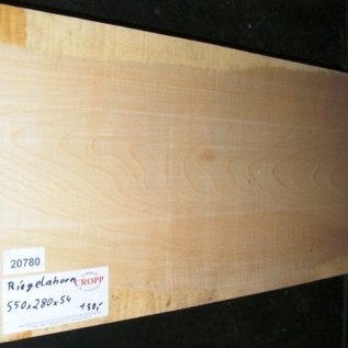 Sycamore, fiddleback, guitar body, 550 x 280 x 54 mm, 5,4 kg