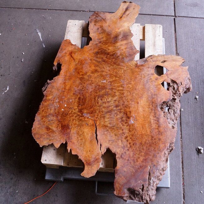 Kampfer Tischplatte, ca. 1500 x 950 x 75/60 mm, 52 kg, 11092