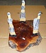 Camphor burl table, slab approx. 750 x 500 x 60 mm, height 60 cm, 11409