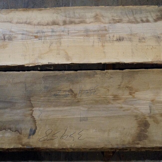 Esche Tischplatte, paar, gespiegelt, ca. 3850 x 580/540 x 52 mm, 11856