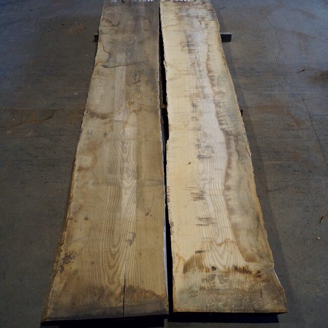 Esche Tischplatte, paar, gespiegelt, ca. 3850 x 580/540 x 52 mm, 11856