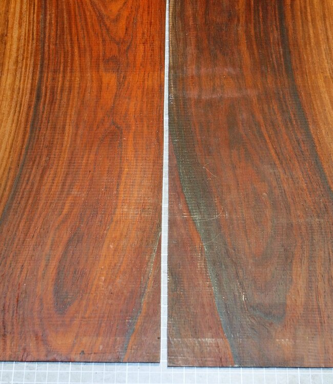 Cocobolo rosewood, guitar bottoms, approx. 550 x 230 x 3 mm, ca. 1,1 kg