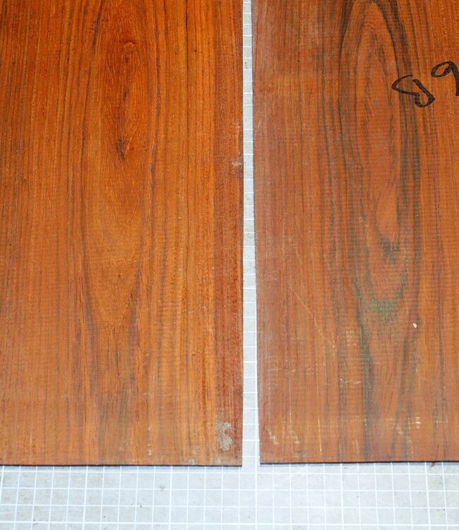 Cocobolo rosewood, guitar bottoms, approx. 550 x 230 x 3 mm, ca. 1,1 kg