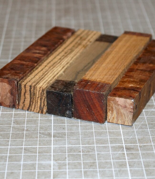 Pen Blanks 5er Set, Schreiber Rohlinge, ca. 20 x 20 x 110 mm