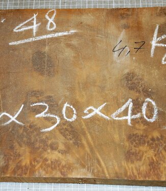 Golden Madrone burl approx. 411 x 290 x 46 mm, 4,6 kg